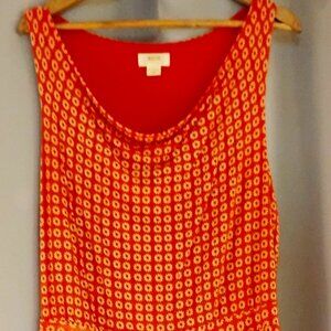 Maeve Anthropologie Boho Hippie XL Orange White Floral Brianne Dress